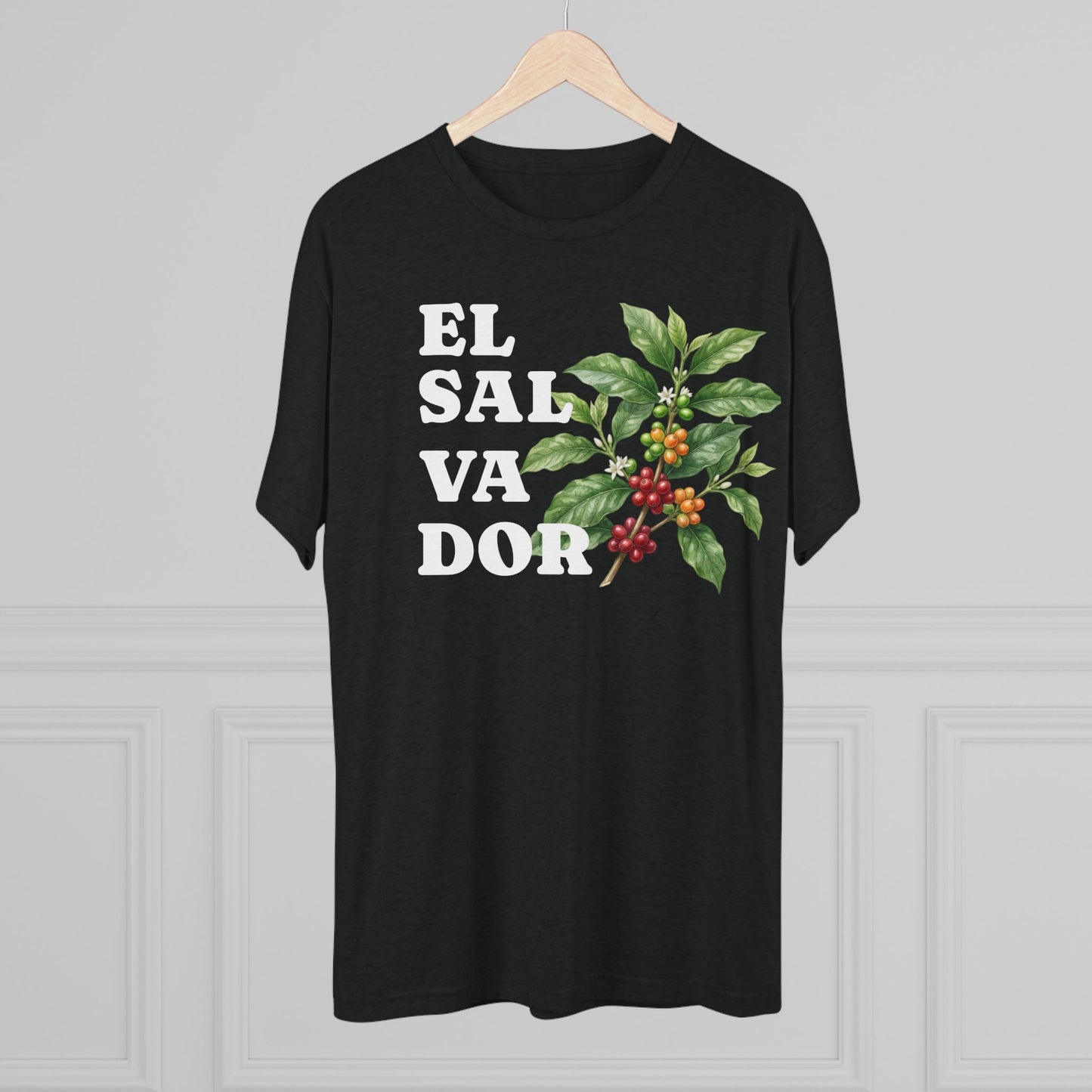 El Salvador Coffee Plant Tee — Watercolor Coffee Cherry Graphic T-Shirt